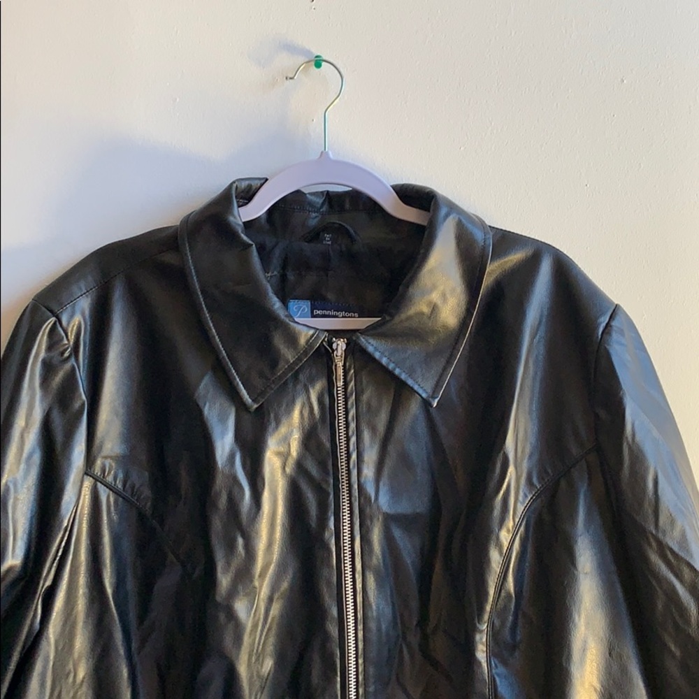 Penningtons Plus Size Black Pleather Jacket